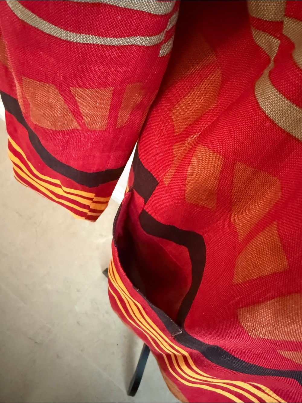 Vintage Red Patterned Casual Women Blazer - Picture 5 of 10
